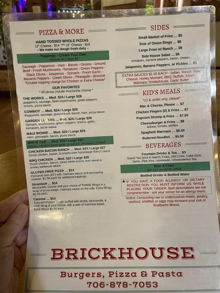 Brickhouse Burgers, Pizza & Pasta Menu image 3